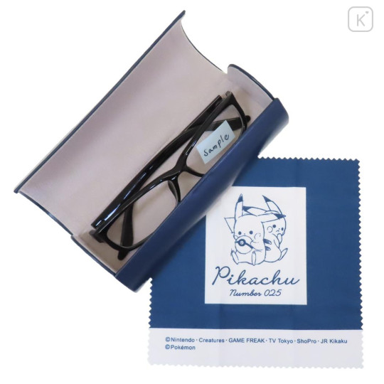 Japan Pokemon Glasses Case - Pikachu : Navy - 2