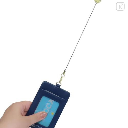 Japan Pokemon Pass Case Card Holder & Reel - Pikachu : number025 Navy - 4