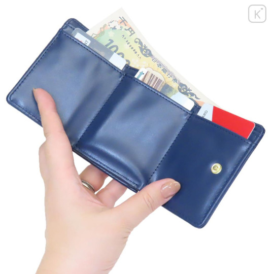 Japan Pokemon Clasp Trifold Wallet - Pikachu : number025 Navy - 3