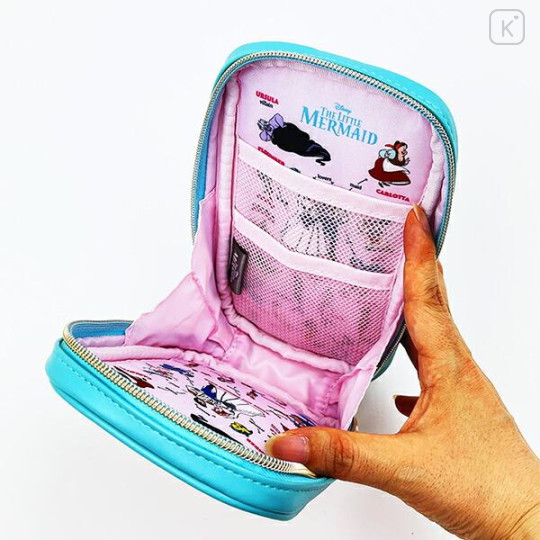 Japan Disney Vertical Pen Pouch - The Little Mermaid : Blue - 4