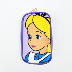 Japan Disney Vertical Pen Pouch - Alice in Wonderland : Purple