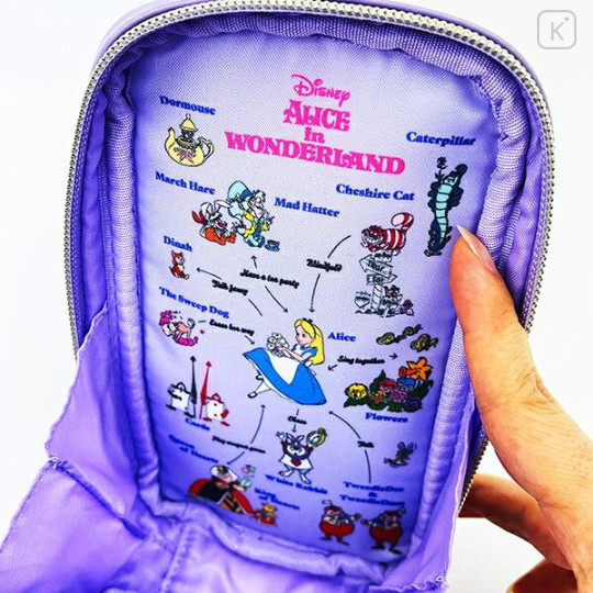 Japan Disney Vertical Pen Pouch - Alice in Wonderland : Purple - 4
