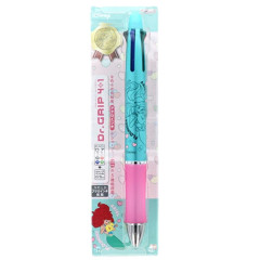 Japan Disney Dr. Grip 4+1 Multi Pen & Mechanical Pencil - The Little Mermaid : Green Pink