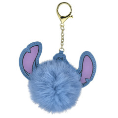 Japan Disney Store Dangling Tail Mascot Keychain - Stitch : Faux Fur Ball Charm