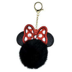 Japan Disney Store Dangling Tail Mascot Strap - Minnie : Faux Fur Ball Charm