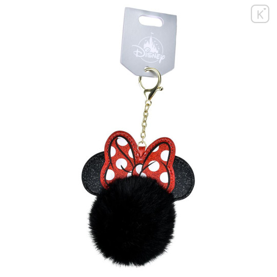 Japan Disney Store Dangling Tail Mascot Strap - Minnie : Faux Fur Ball Charm - 2