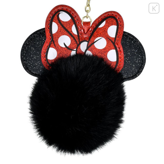 Japan Disney Store Dangling Tail Mascot Strap - Minnie : Faux Fur Ball Charm - 4