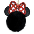 Japan Disney Store Dangling Tail Mascot Strap - Minnie : Faux Fur Ball Charm - 4