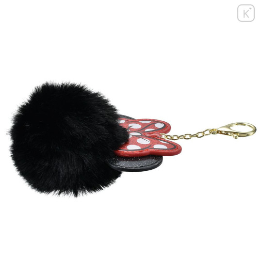 Japan Disney Store Dangling Tail Mascot Strap - Minnie : Faux Fur Ball Charm - 5