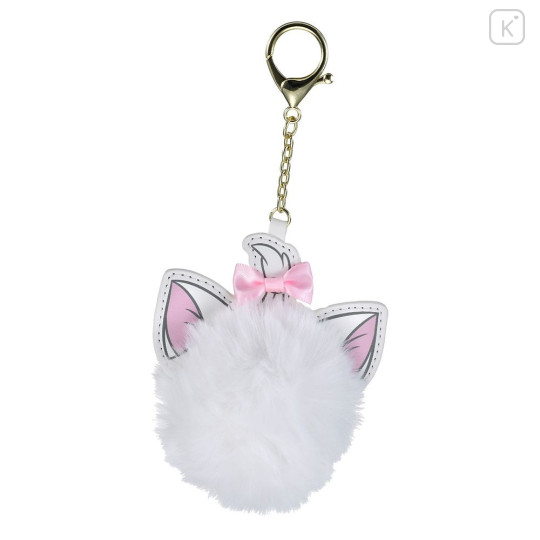 Japan Disney Store Dangling Tail Mascot Keychain - Marie : Faux Fur Ball Charm - 1