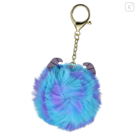 Japan Disney Store Dangling Tail Mascot Keychain - Sulley : Faux Fur Ball Charm - 1