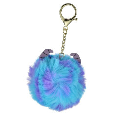 Japan Disney Store Dangling Tail Mascot Keychain - Sulley : Faux Fur Ball Charm