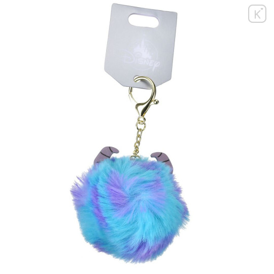 Japan Disney Store Dangling Tail Mascot Strap - Monsters Inc Sulley : Faux Fur Ball Charm - 2