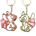 Japan Disney Store Metal Keychain - Stitch : Outline Pair Heart Line Key Chain Fes - 4