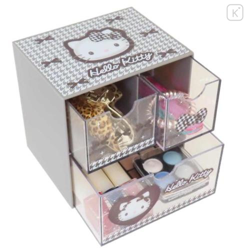 Japan Sanrio Chest Drawer - Hello Kitty : Monotone Ribbon - 4