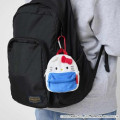 Japan Sanrio Mini Pouch with Carabiner - Hello Kitty : Backpack Style Blue Smile - 4