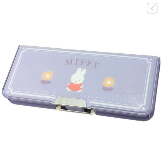 Japan Miffy Double-opening Pencil Case - Miffy : Flower Purple - 1