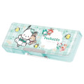 Japan Sanrio Double-opening Pencil Case - Pochacco : Gingham Green - 1
