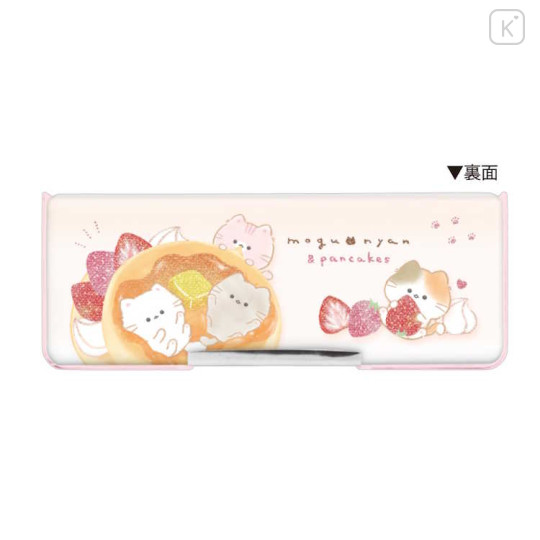 Japan Kamio Double-opening Pencil Case - Mogunyan : Cat Pancake Butter - 2