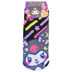 Japan Sanrio Socks - Kuromi : Smirk Neon Night