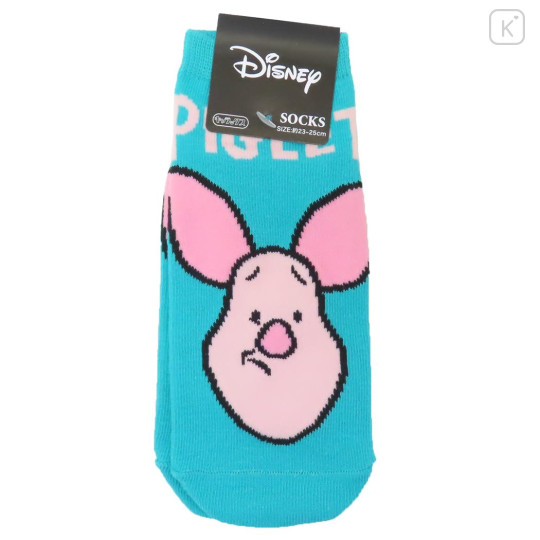 Japan Disney Socks - Piglet : Worried Turquoise - 1