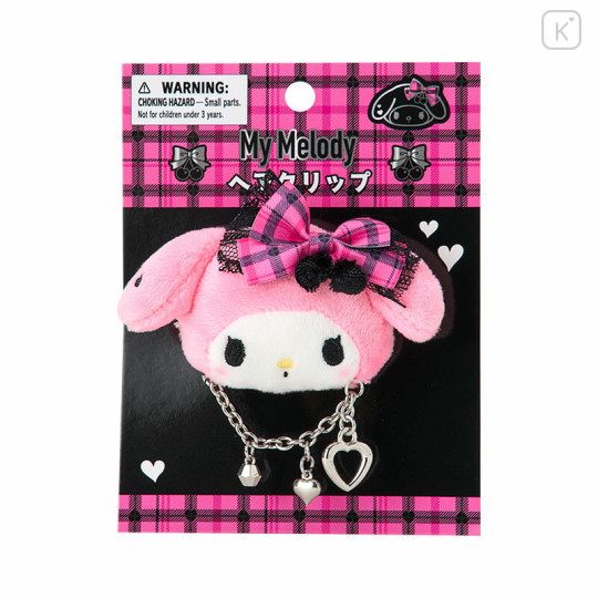 Japan Sanrio Original Face-shaped Hair Clip - My Melody : Sweet Rock 'n' Check Gingham - 1
