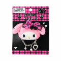 Japan Sanrio Original Face-shaped Hair Clip - My Melody : Sweet Rock 'n' Check Gingham - 1