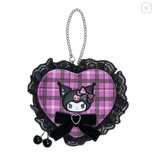 Japan Sanrio Original Mini Pouch Charm - Kuromi : Sweet Rock 'n' Check Gingham - 1