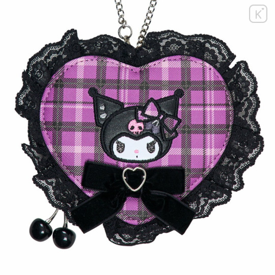 Japan Sanrio Original Mini Pouch Charm - Kuromi : Sweet Rock 'n' Check Gingham - 2