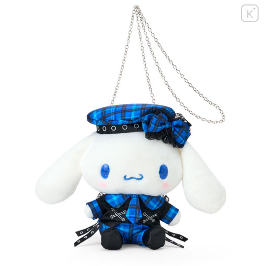 Japan Sanrio Original Plush Pochette Crossbody Shoulder Bag - Cinnamoroll : Sweet Rock 'n' Check Gingham - 1