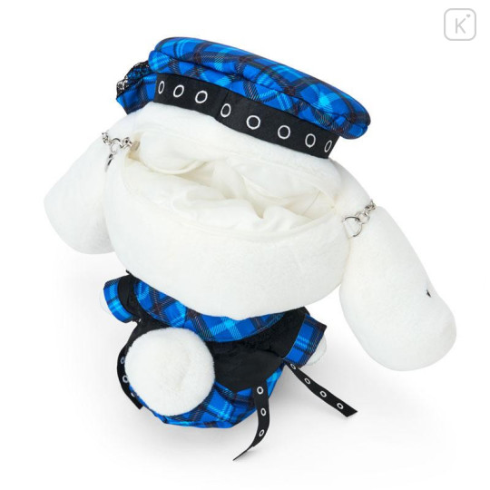 Japan Sanrio Original Plush Pochette Crossbody Shoulder Bag - Cinnamoroll : Sweet Rock 'n' Check Gingham - 4