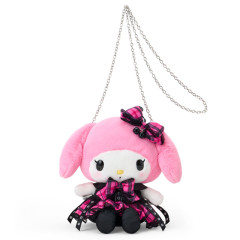 Japan Sanrio Original Plush Pochette Crossbody Shoulder Bag - My Melody : Sweet Rock 'n' Check Gingham