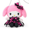 Japan Sanrio Original Plush Pochette Crossbody Shoulder Bag - My Melody : Sweet Rock 'n' Check Gingham - 2