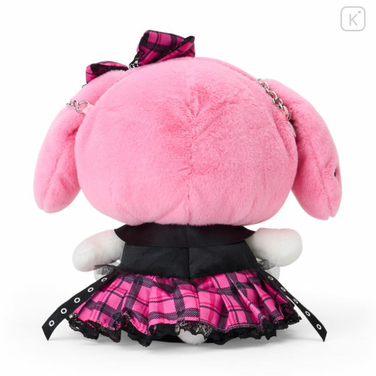Japan Sanrio Original Plush Pochette Crossbody Shoulder Bag - My Melody : Sweet Rock 'n' Check Gingham - 3