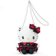 Japan Sanrio Original Plush Pochette Crossbody Shoulder Bag - Hello Kitty : Sweet Rock 'n' Check Gingham