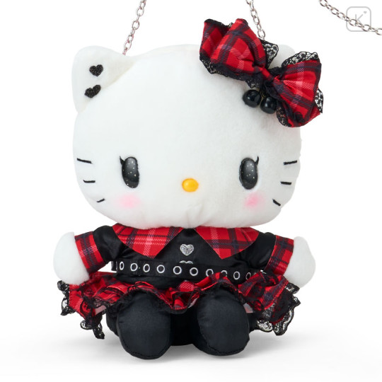 Japan Sanrio Original Plush Pochette Crossbody Shoulder Bag - Hello Kitty : Sweet Rock 'n' Check Gingham - 2