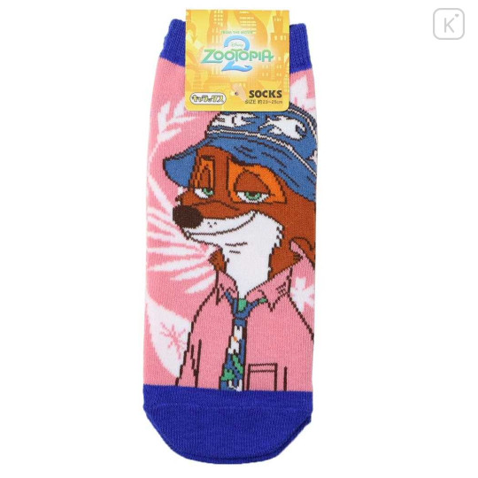 Japan Disney Socks - Zootopia 2 : Nick Pink Blue - 1