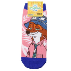 Japan Disney Socks - Zootopia 2 : Nick Pink Blue