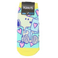 Japan Peanuts Fluffy Socks - Snoopy : Love Letter Light Yellow Turquoise - 1
