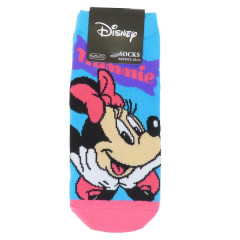 Japan Disney Fluffy Socks - Minnie : Happy Blue Pink