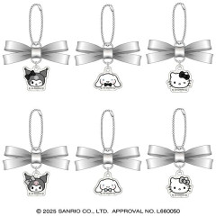 Japan Sanrio Secret Silver Ribbon Keychain - Cinnamoroll & Hello Kitty & Kuromi : Blind Box