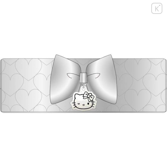Japan Sanrio Silver Box Pencil Case - Hello Kitty : Heart - 1