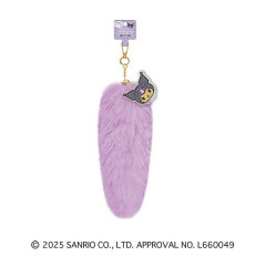 Japan Sanrio Fur Keychain with Stone - Kuromi : Purple