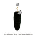 Japan Sanrio Fur Keychain with Stone - Kuromi : Black - 1