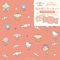 Japan Peko × Sanrio Wrapping Paper Letter Set - C