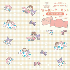 Japan Peko × Sanrio Wrapping Paper Letter Set - Kuromi & My Melody & Peko-chan : B
