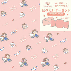 Japan Peko × Sanrio Wrapping Paper Letter Set - Hello Kitty & Peko-chan : A