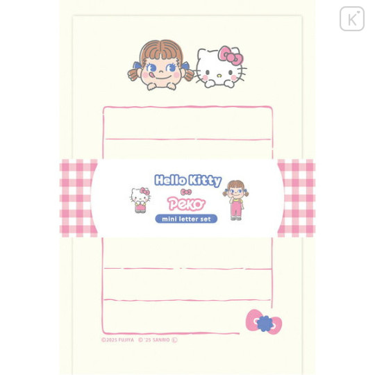 Japan Peko × Sanrio Mini Letter Set - Hello Kitty & Peko-chan : B - 1