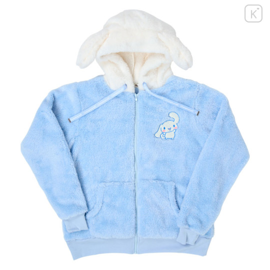 Japan Sanrio Original Zip Up Fleece Hoodie - Cinnamoroll - 1