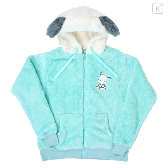 Japan Sanrio Original Zip Up Fleece Hoodie - Pochacco - 1